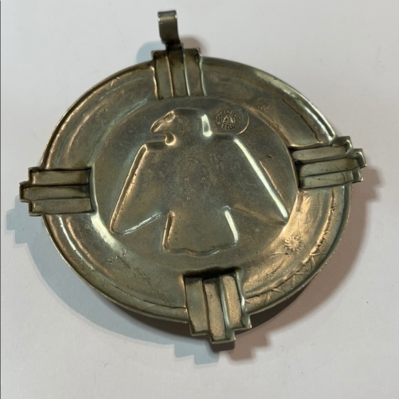 NAVAJO TURQUOISE THUNDERBIRD BELL NICKEL SILVER - Picture 5 of 10